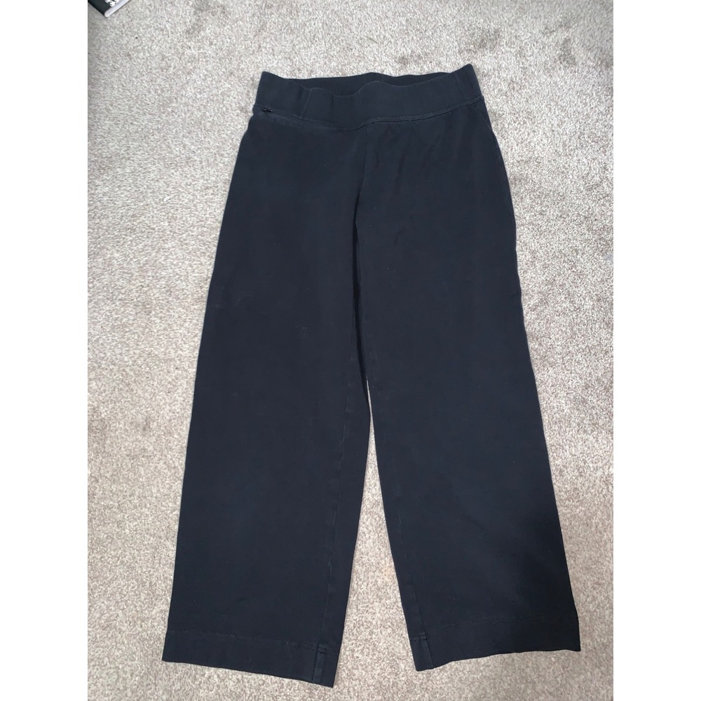 Lands End Starfish Black Knit Straight Leg Crop Pants Small